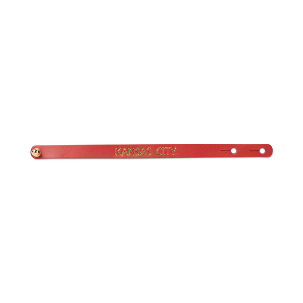 Kansas City Red Leather Bracelet, Madison Street Leather