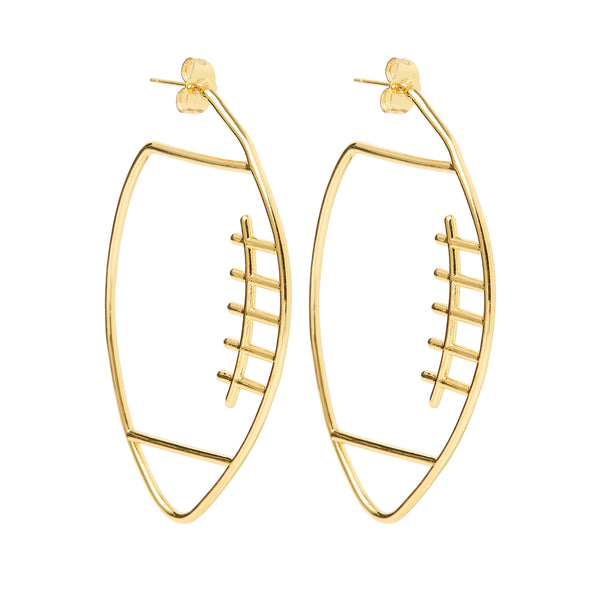 Gold Football Hoops, Nickel & Suede