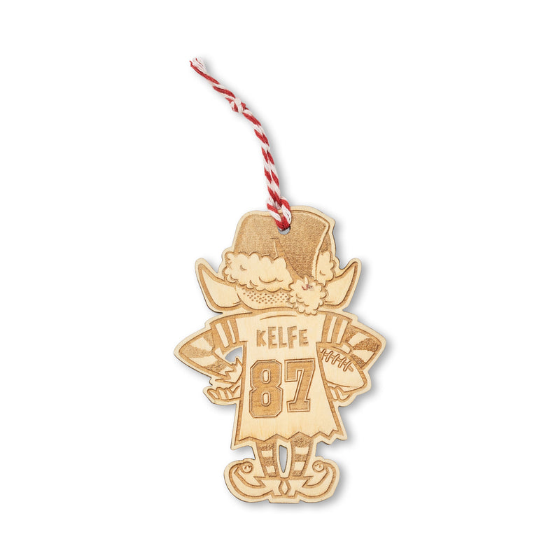 Kansas City Football Themed Laser Cut Wood Ornaments, SewKC