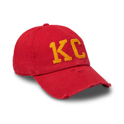 1KC Baseballkappe – Distressed-Rot und Gelb