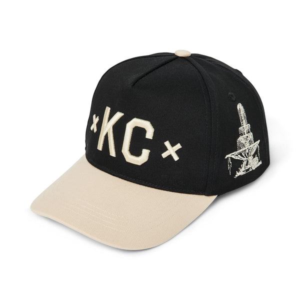 Fountain City Signature Snapback Hat, Black and Cream, Made Mobb