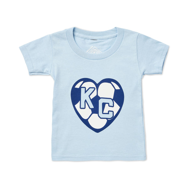 Blue KC Soccer Heart Tee, Adult's and Kid's, Sandlot Goods