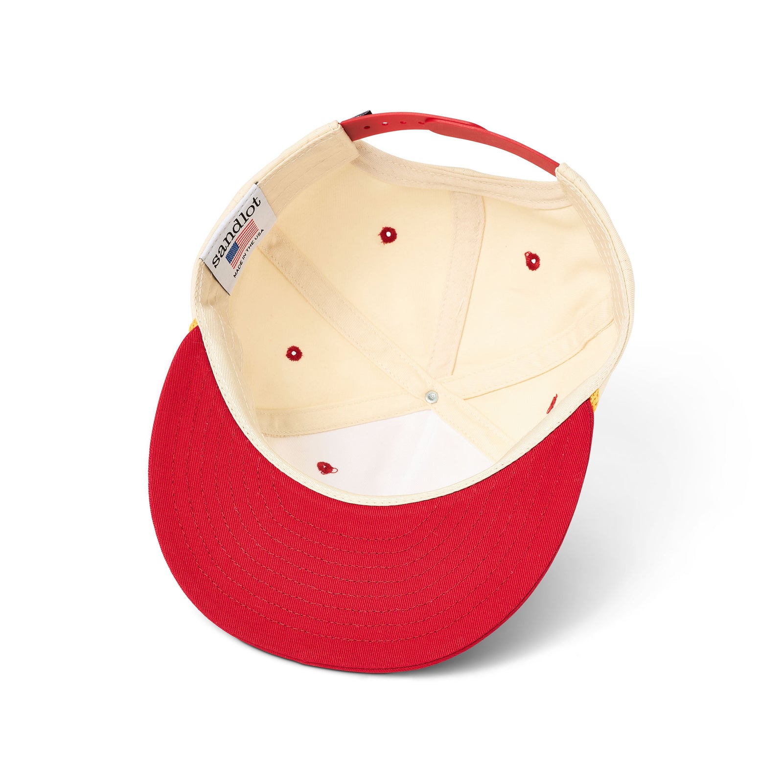 Red and Gold Kansas City Script 90's Snapback, Sandlot – Made in KC