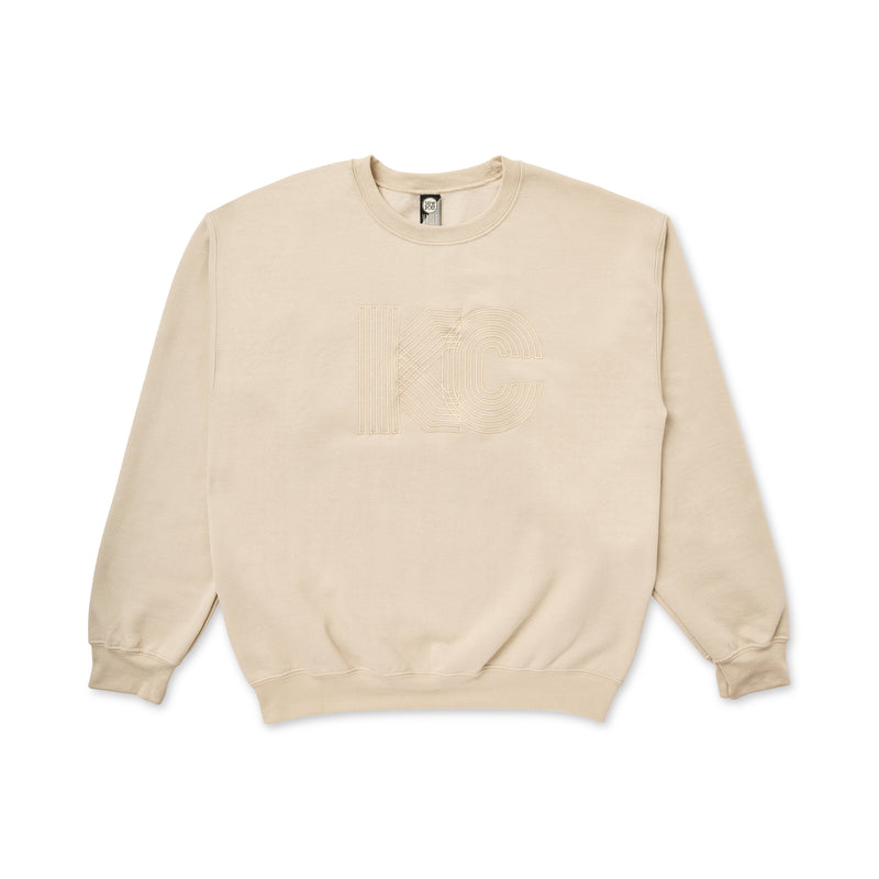 SewKC Solid Cream KC Embroidered Sweatshirt