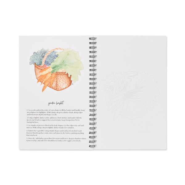 Farmer's Market Watercolor Book, Tiffany Ascensio Designs