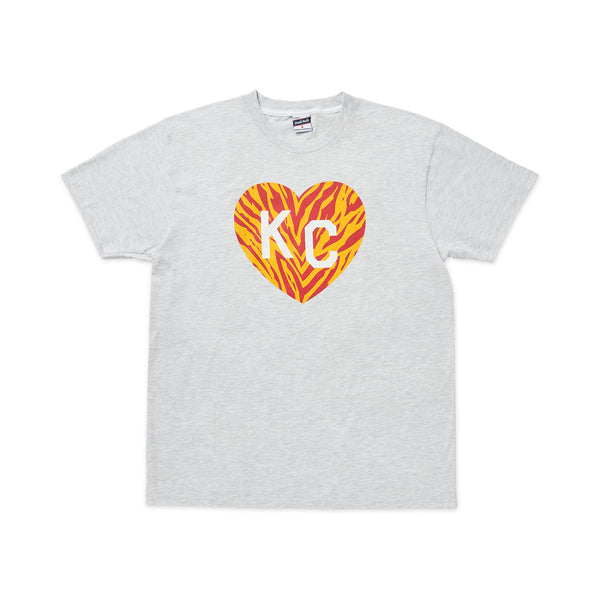 Red/Yellow Stripes KC Heart Tee, Charlie Hustle
