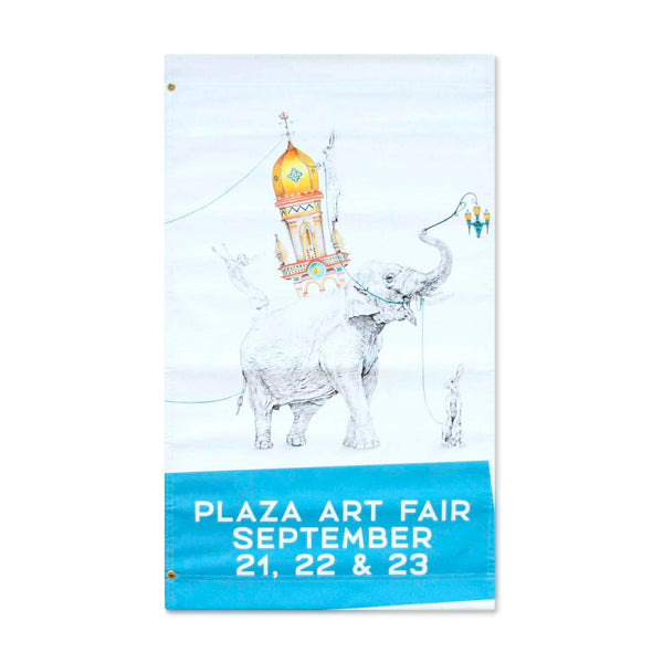 Banner der Plaza Art Fair 2018 – Amanda Outcalt – Blau