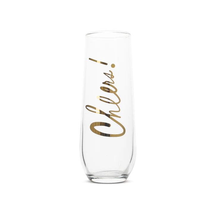 Cheers, Stemless Champagne Flute – Gifted Hands Gift Shop