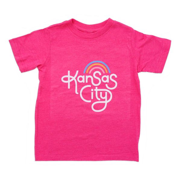 Ampersand Design Studio Kansas City Rainbow Kids Tee - Pink