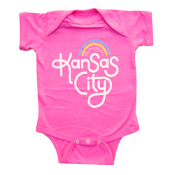 Ampersand Design Studio Kansas City Rainbow Onesie - Pink
