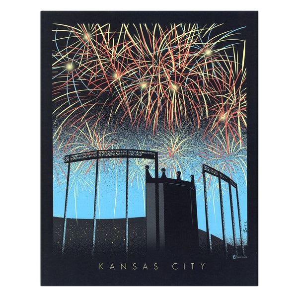 Bozz Prints Feuerwerk im Kauffman Stadium Print