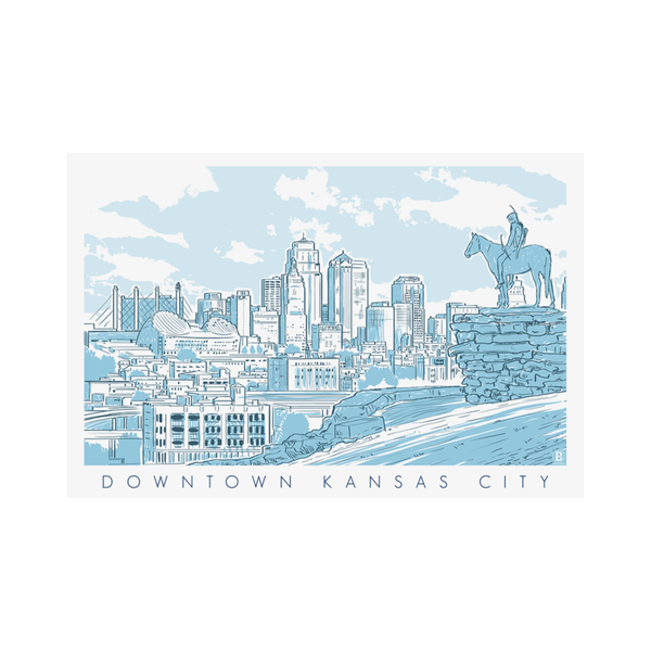 Bozz Prints Downtown Kansas City Postcard