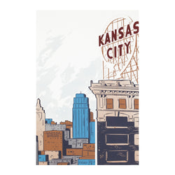 Bozz Prints Kansas City Crossroads-Postkarte