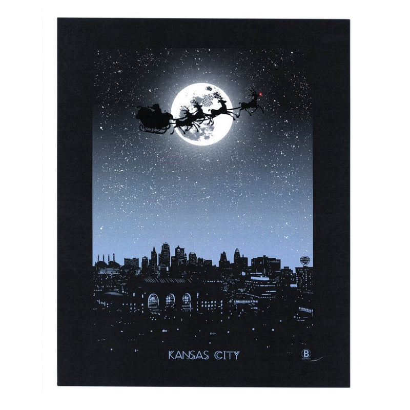 Bozz Prints Holiday Moon Over Kansas City Print
