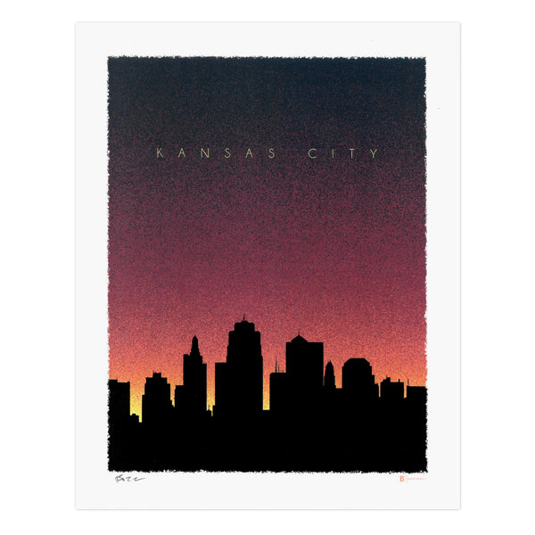 Bozz Prints Kansas City Dusk Skyline Print