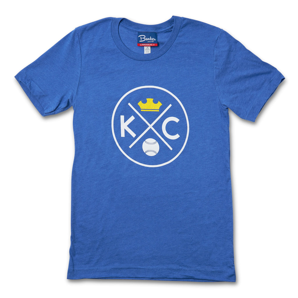 Charlie Hustle Crown Town Baseball Tee XL / Blue