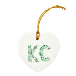Carly Rae Studio KC Heart Ceramic Ornament