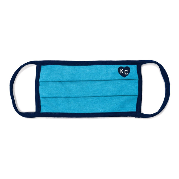 Charlie Hustle KC Heart Comfort Gesichtsmaske – Blau und Marineblau