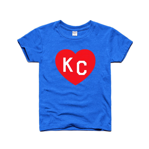 Charlie Hustle KC Heart Kinder-T-Shirt – Blau und Purpur