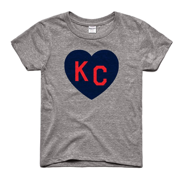 Charlie Hustle KC Heart Kinder-T-Shirt – Grau