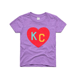 Charlie Hustle KC Heart Kids Tee: Lavender