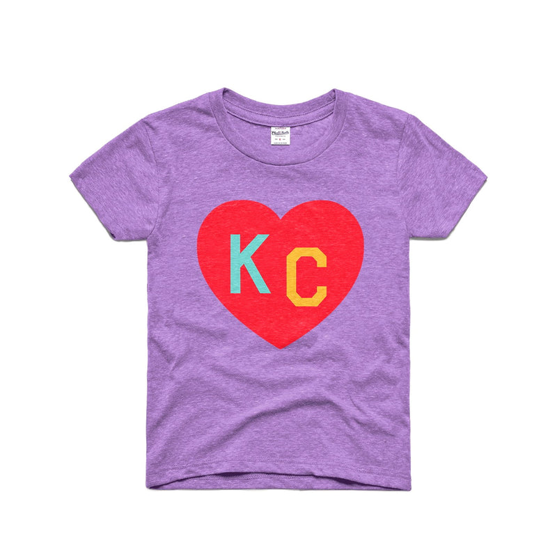 Charlie Hustle KC Heart Kinder-T-Shirt: Lavendel 