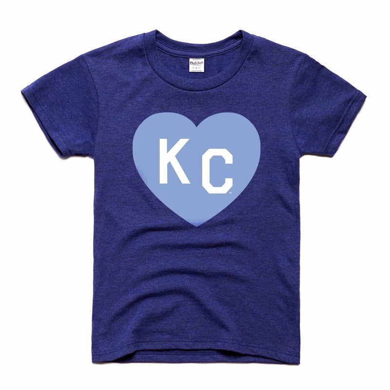 Charlie Hustle KC Heart Kinder-T-Shirt – Marineblau und Hellblau