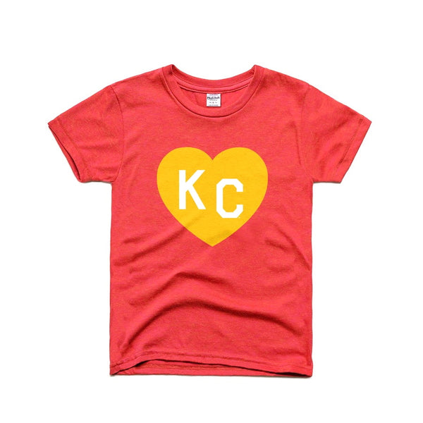 Charlie Hustle KC Heart Kinder T-Shirt – Rot