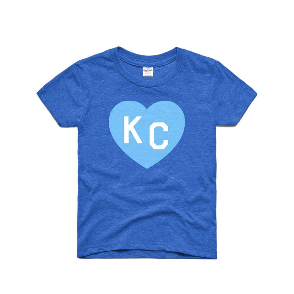 Charlie Hustle KC Heart Kinder-T-Shirt – Königsblau