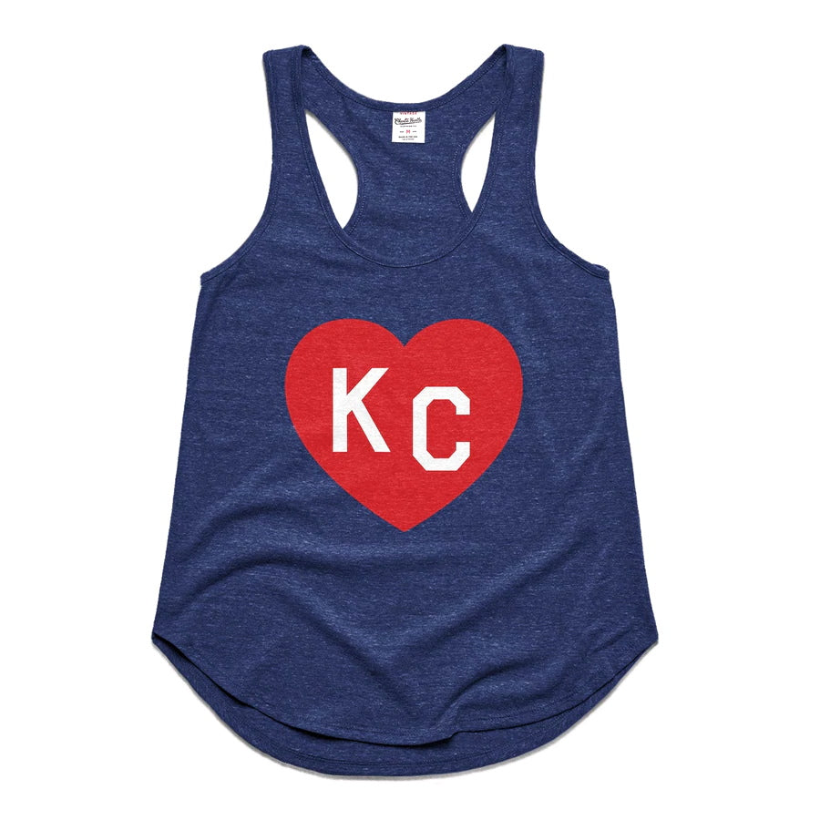 Charlie Hustle KC Heart Tee Grey/Navy XS