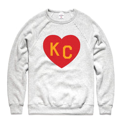 Charlie Hustle KC Heart Sweatshirt: Ash, Red & Yellow – Made in KC