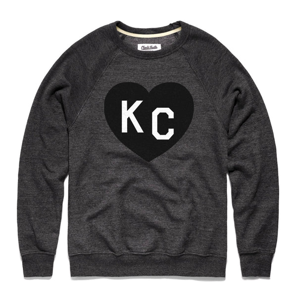 Charlie Hustle KC Heart Sweatshirt: Anthrazit und Schwarz
