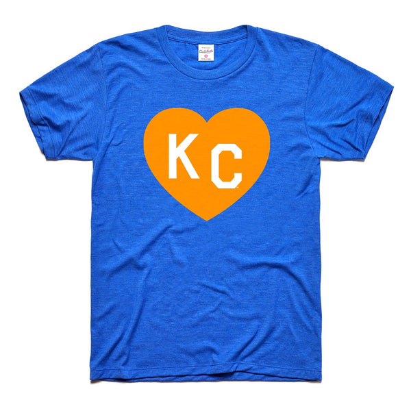 Charlie Hustle KC Heart T-Shirt – Königsblau und Gelb