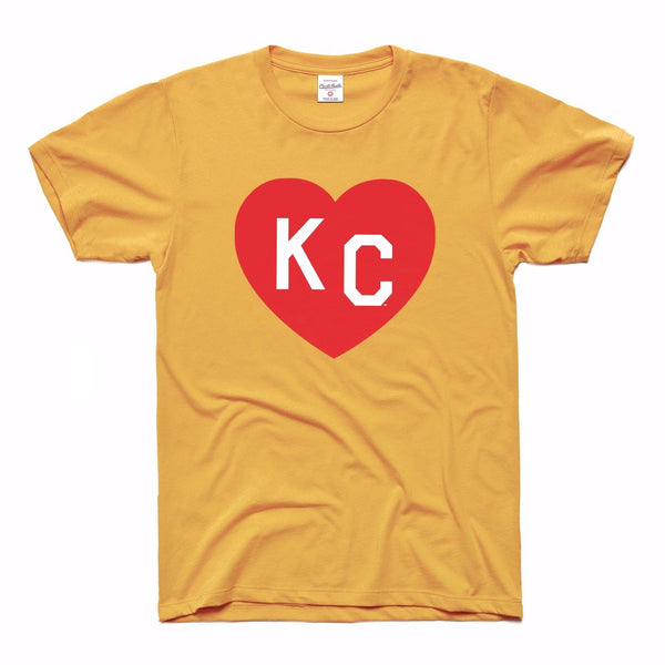 Charlie Hustle KC Heart T-Shirt – Gold und Rot