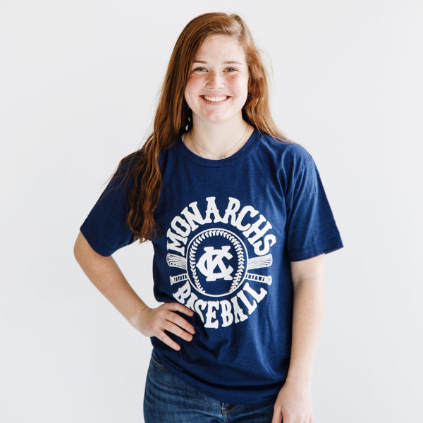 Charlie Hustle KC Monarchs Baseball-T-Shirt – Marineblau
