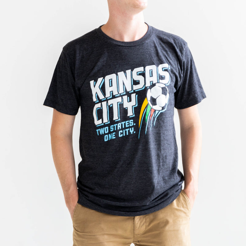 Charlie Hustle Two States One City Soccer Tee