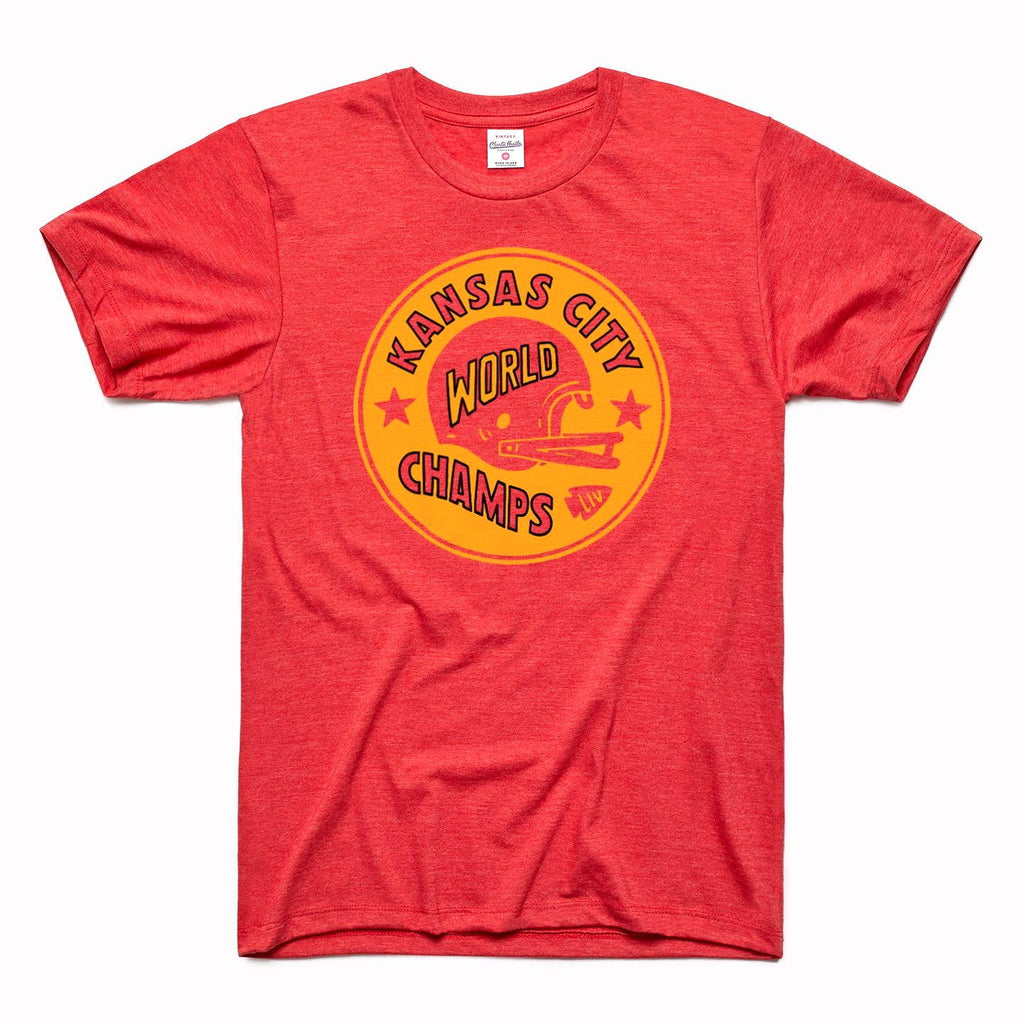 charlie hustle, Tops, Charlie Hustle Kansas City Chiefs 29 World  Champions Ringer Tshirt S