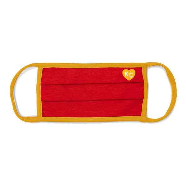 Charlie Hustle KC Heart Comfort Gesichtsmaske – Rot und Gold