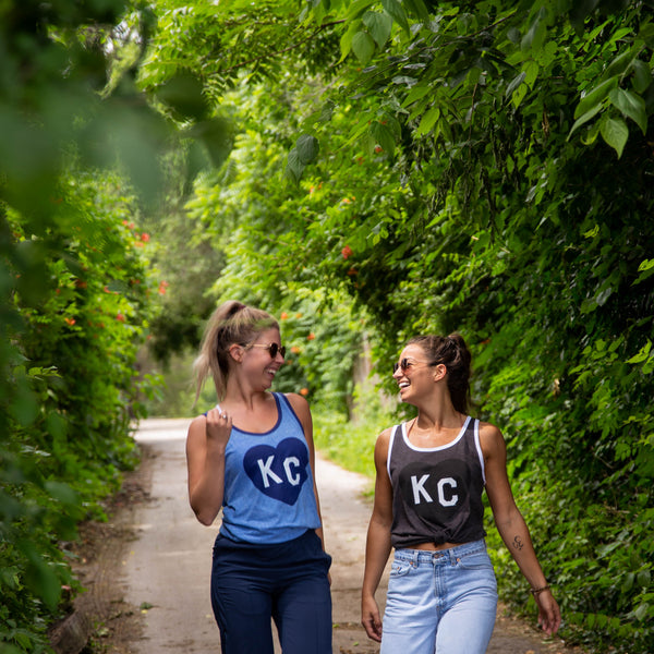 Charlie Hustle KC Heart Ringer Tanktop Hellblau