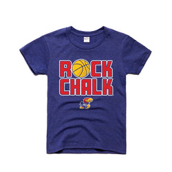 Charlie Hustle Rock Chalk Basketball Kids Tee