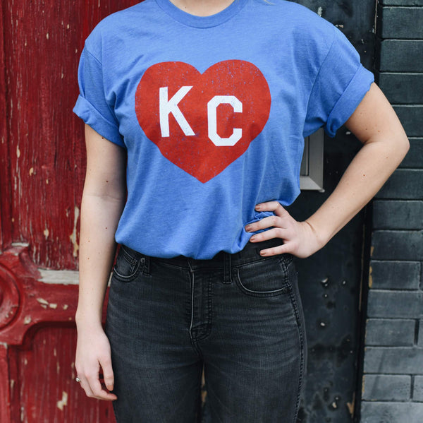 Charlie Hustle KC Heart T-Shirt – Purpur und Blau