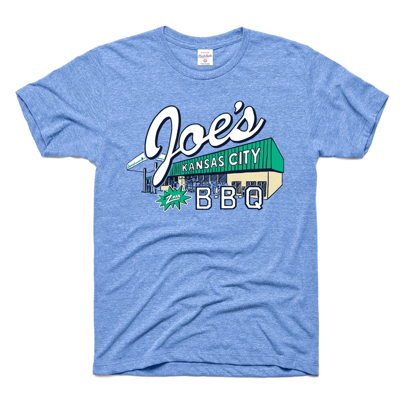 Charlie Hustle Joe's Kansas City BBQ Tee - Light Blue