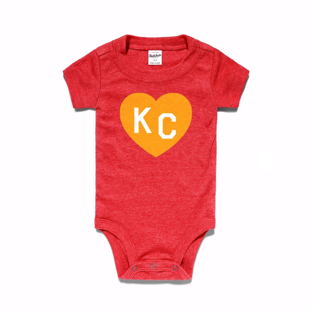  KC Red & Yellow Heart Kansas City Red/yellow heart kc red kc  Sweatshirt : Clothing, Shoes & Jewelry