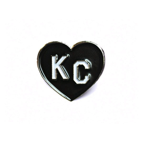 Charlie Hustle KC Heart Enamel Pin: Black