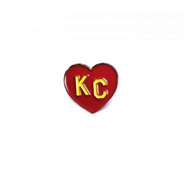 Charlie Hustle KC Heart Enamel Pin: Red & Yellow