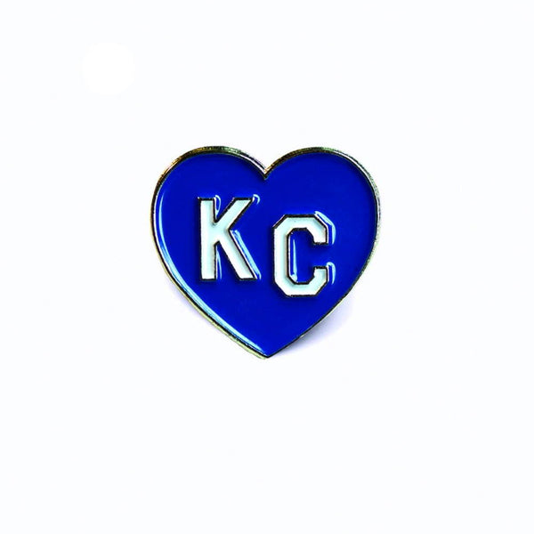 Charlie Hustle KC Heart Enamel Pin: Royal Blue