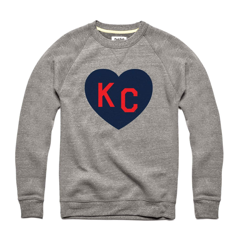 Charlie Hustle KC Heart Sweatshirt: Grey