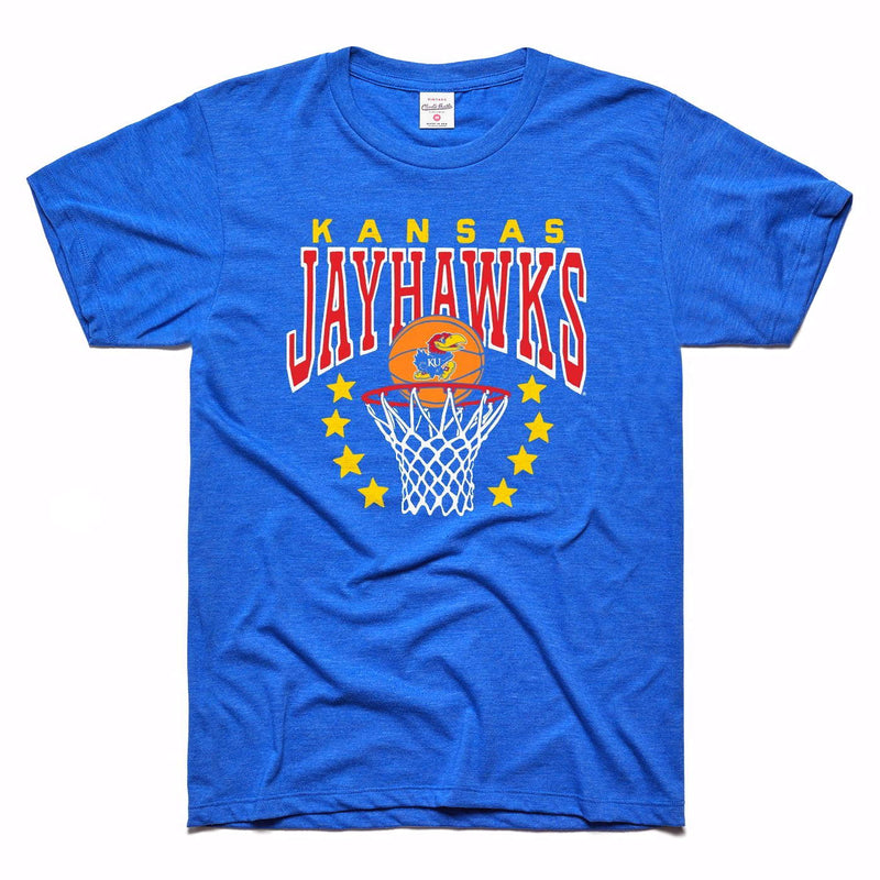 kansas jayhawks gear Charlie Hustle Kansas Jayhawks Basketball Tee