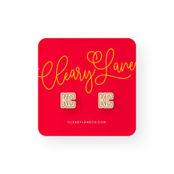 Cleary Lane KC Block Letter Stud Earrings