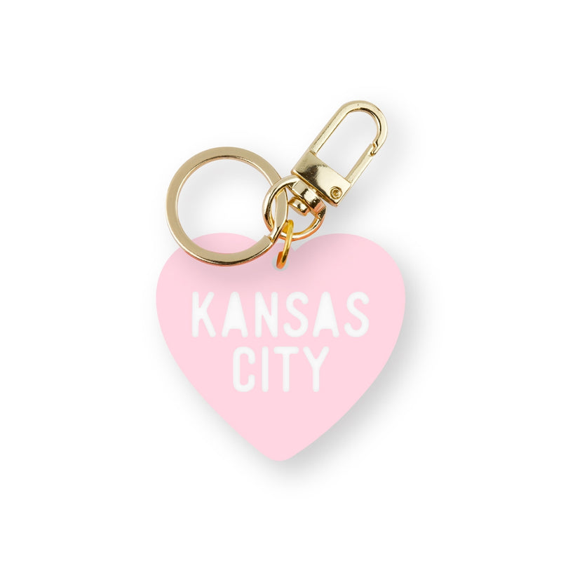 Cleary Lane Kansas City Heart Keychain: Blush